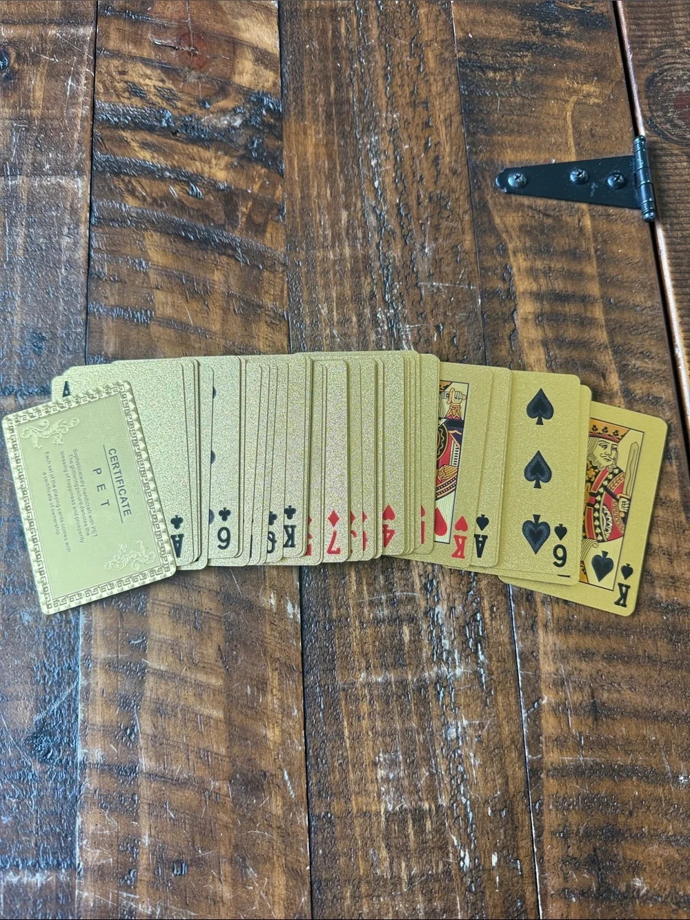 Gold Foil Playing Cards Waterproof PET Poker Deck w/ Gold Boxes